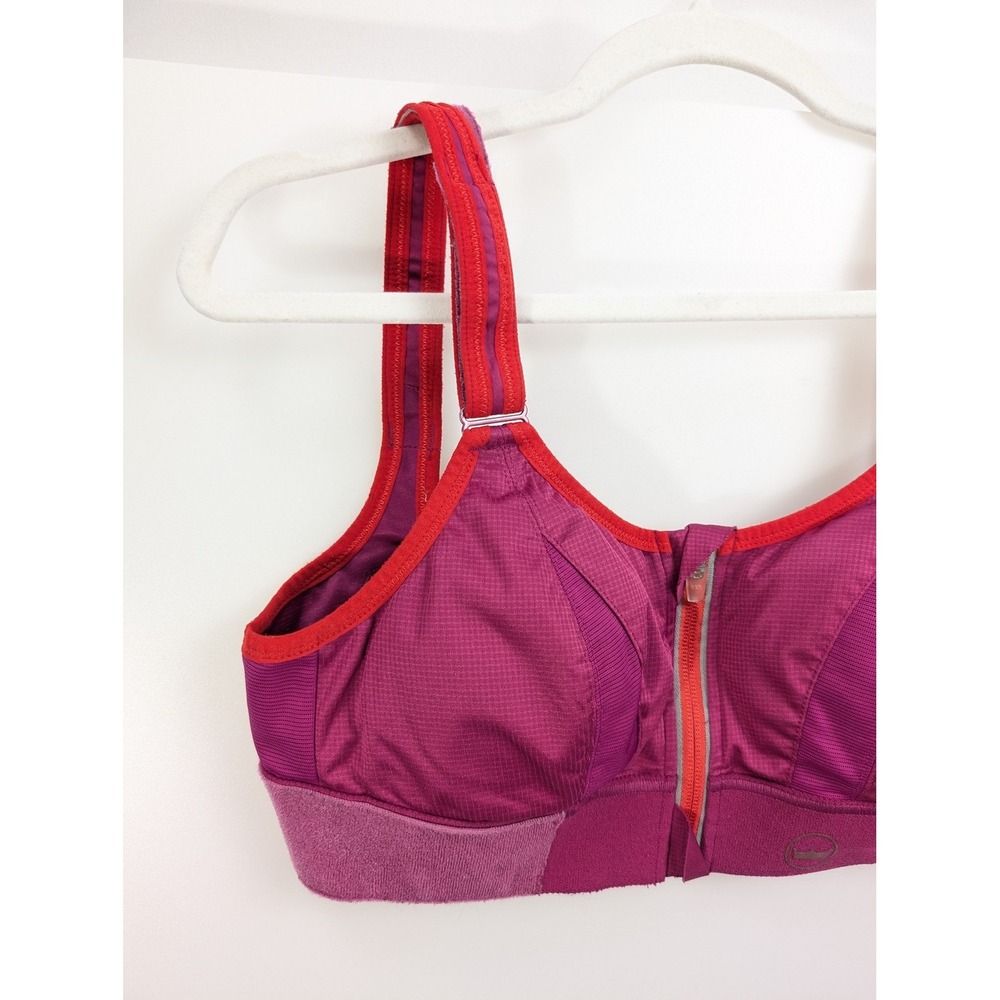 SHEFIT Ultimate Zip Front Adjustable High Impact Sports Bra Size M Pink 110002 - Picture 3 of 7
